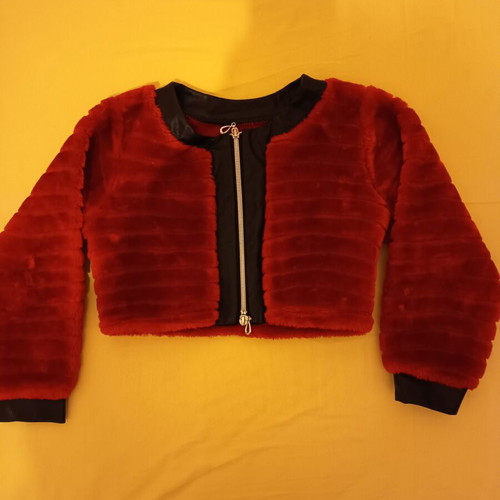 Red Children's Coat like new, size 128 cm, age 8