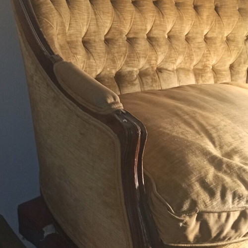 Classic two-seater sofa with carving used