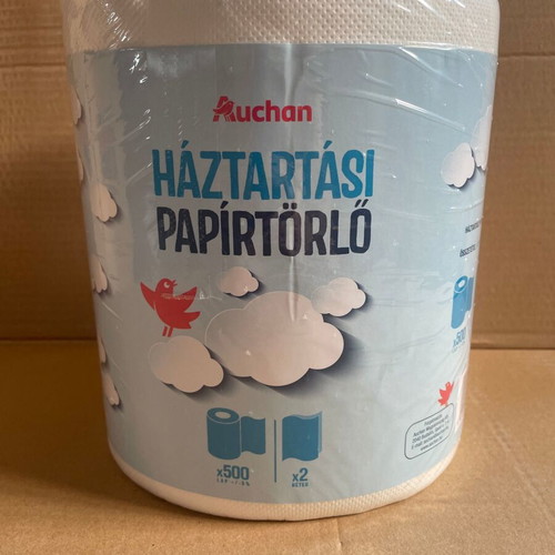 Auchan Kitchen Paper Roll 2-Ply new, 500 sheets