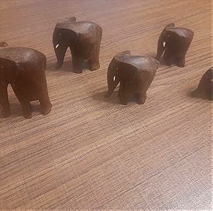 Ξυλινες διακοσμητικες φιγούρες-ελεφαντες
