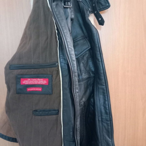 Leather jacket used, black, size XXL
