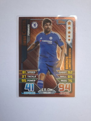 Topps Match Attax Premier League 2015-16 Diego Costa Gold Limited Edition