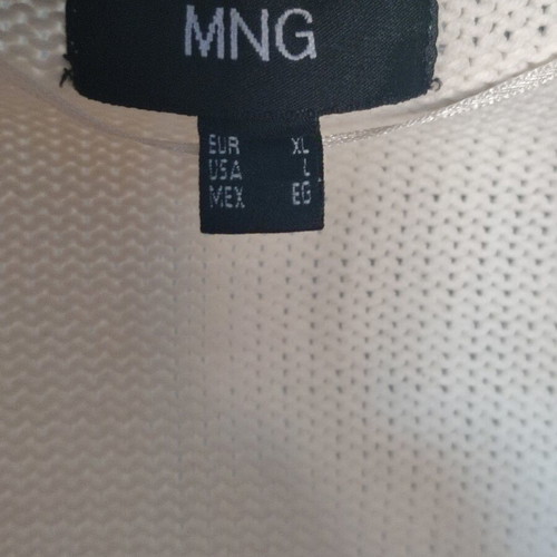 Mango long knit cardigan, off-white, size EUR XL (USA L)