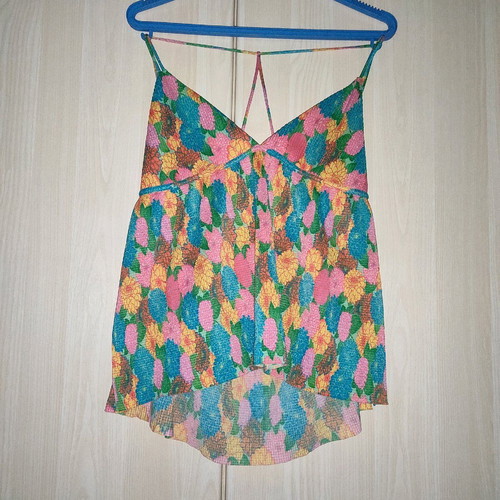 Floral blouse used, size L, with matching pants set