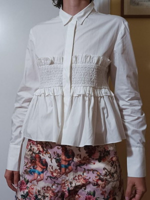 White Mango shirt S new with peplum and hidden buttons