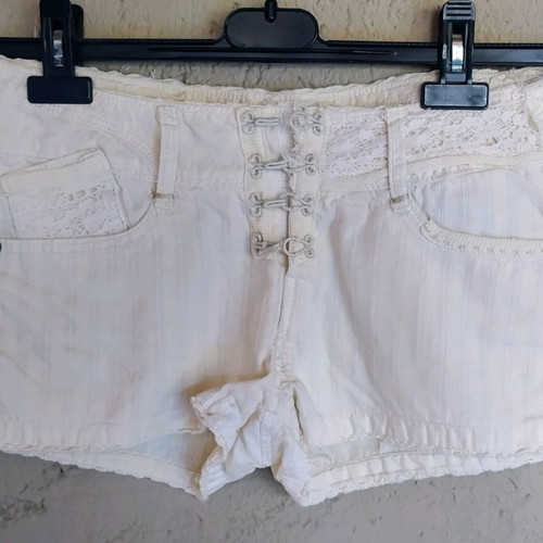 Cotton shorts with silk ecru like new, size small