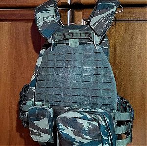 φορέας πλακών Legend plate carrier super vest 1000D με 8 θήκες για airsoft