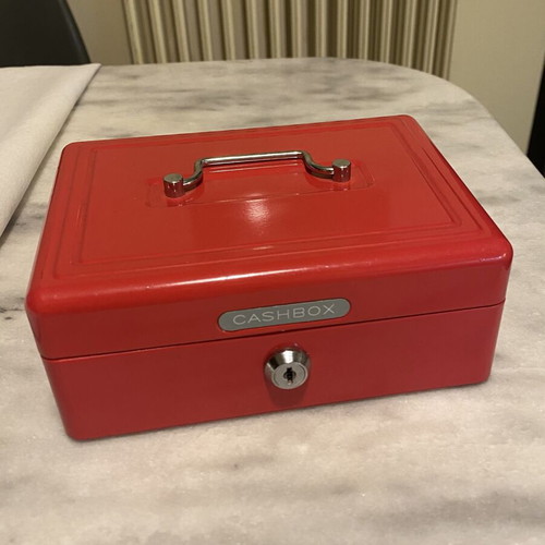 Metal cash box without key