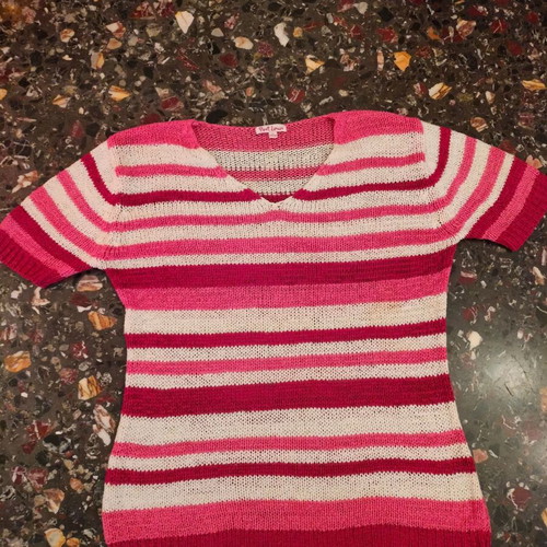 Women's summer knitted blouse used, pink, size L