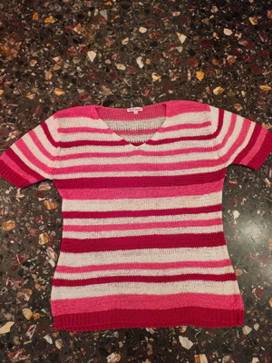 Women's summer knitted blouse used, pink, size L