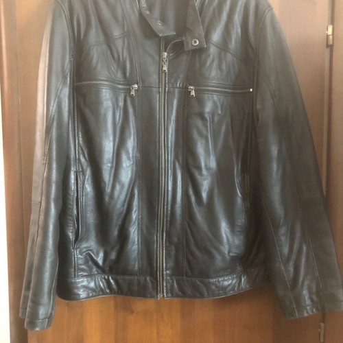 Leather jacket used, black, size L to XL