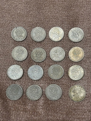 10 Drachma Coins used, pack of 16 Greek