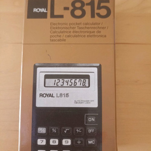 Vintage συλλεκτικός υπολογιστής τσέπης Royal L 815 καινούργιο