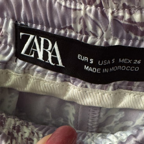 Zara satin shirt and pants set like new, pink and purple