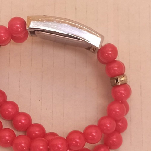 Adidas women's wristwatch bracelet used, red, new battery