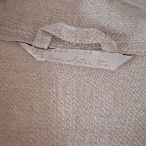 Zara Natural Linen Kimono Robe with Belt size M like new, beige