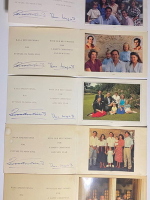 Greeting cards with authentic signatures of the Royal Family, pack of 10, used