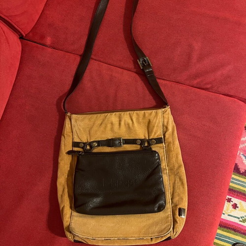Lollipop crossbody bag like new, brown velour