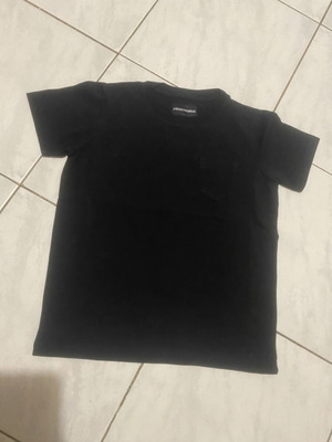 Armani Jeans boys' t-shirt 6 years used, black with embroidered eagle pocket