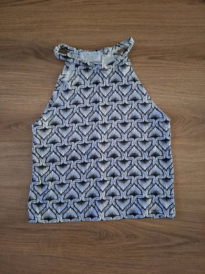 Sleeveless Top used, short and tight, black and multicolor