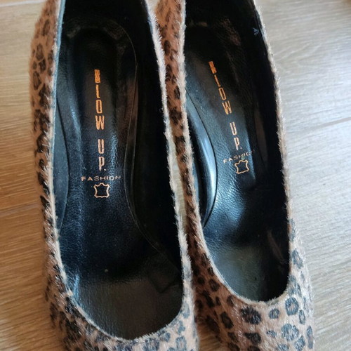 Animal print pony skin pumps used, size 37, 8 cm heel