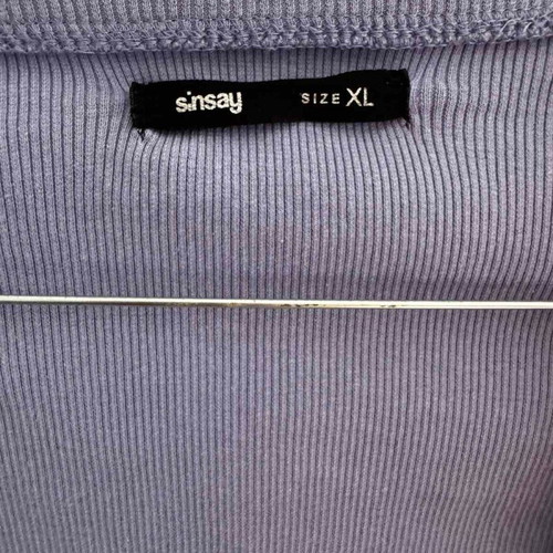 Crop cardigan, purple, with bleach marks