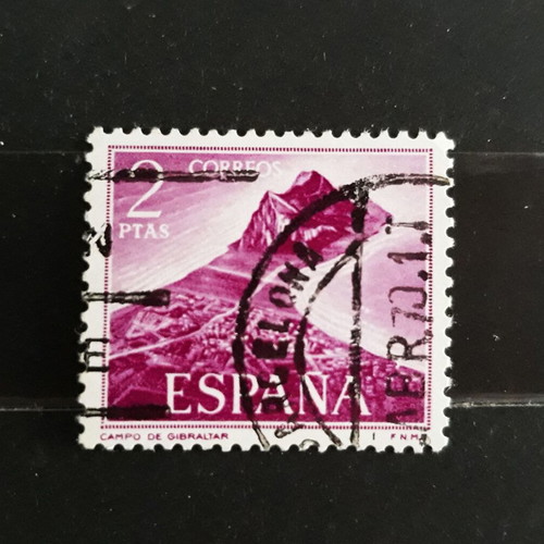 Γραμματόσημο Ισπανίας 1969 2pta Gibraltar μωβ σαν καινούργιο