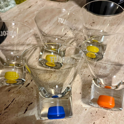 Set of 5 Absolut Vodka Martini Limited Edition collectible glasses new