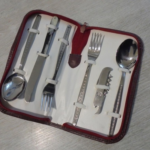 Old camping cutlery set like new, Bulgaria 1300 g