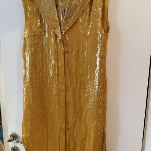 Nadia Rapti Savannah Sun Dress Small 100% Silk like new, yellow gold