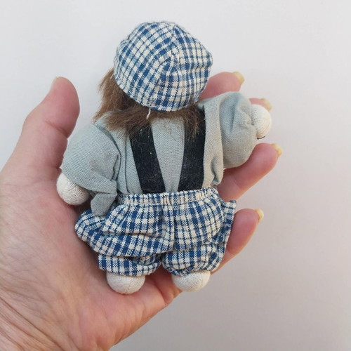 Miniature Clown Doll with Ceramic Face like new