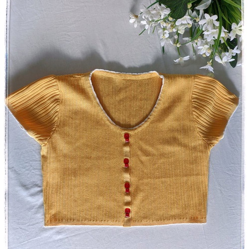Summer crop top ribbed yellow XS used