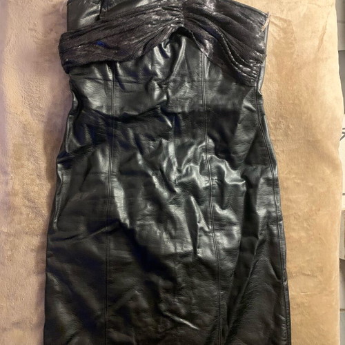 Leather dress like new strapless with bust support