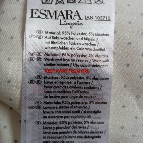 Esmara women's nightdress like new, white with black polka dots, size M