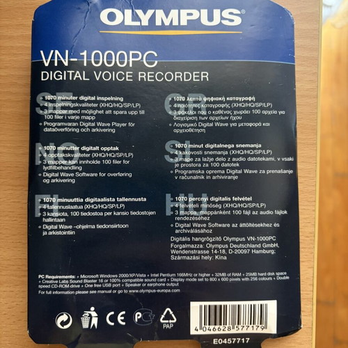 Olympus VN-1000PC digital voice recorder new, unused