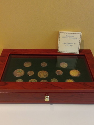 Collectible coins used, silver 999° with 24k gold plating