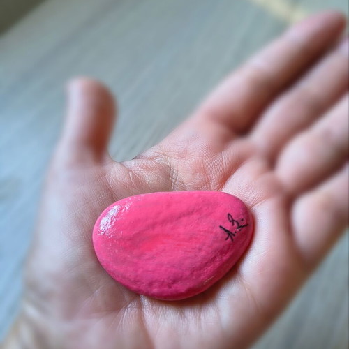 Handpainted decorative painted pebble, new