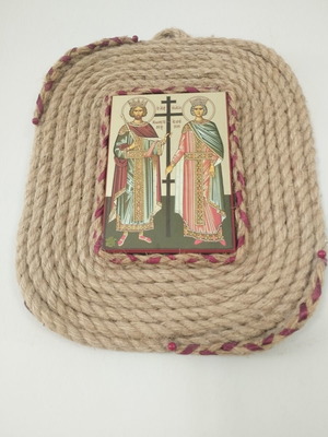 Collectible Mount Athos Icon 1991 Saint Constantine and Helen handmade