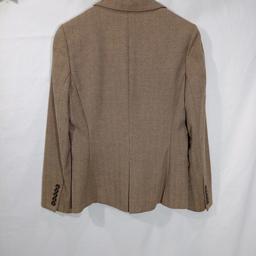 Wool women's jacket used brown herringbone Vogue size M