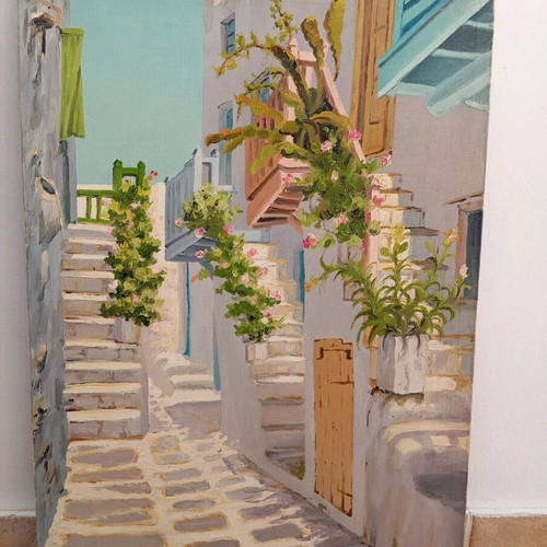 Oil painting canvas used, Manos Markantonakis, 50x70