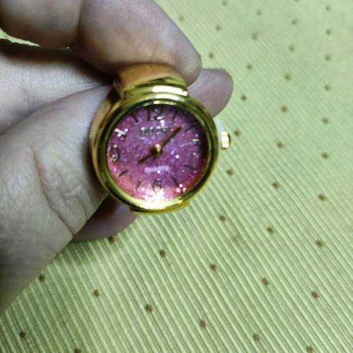 Vintage mini women's ring watch new pink gold