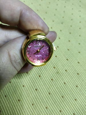Vintage mini women's ring watch new pink gold