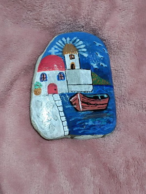 Painted stone new with acrylic colors