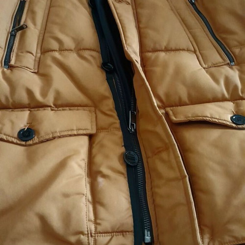 Zara Man winter parka like new, camel/cognac with hood