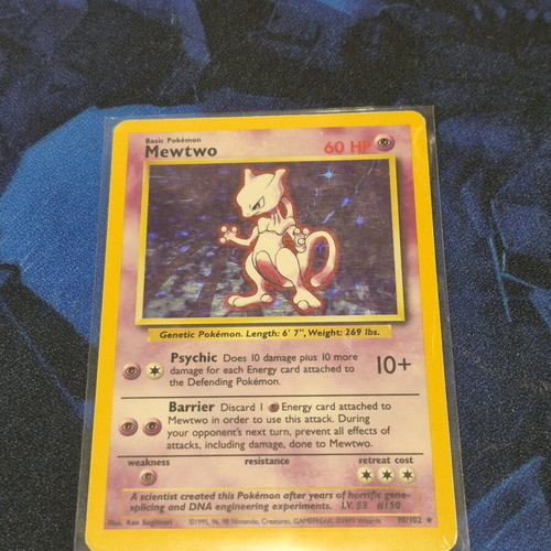 Pokemon Mewtwo Card 10/102 Holo Rare Base Set 1999 like new