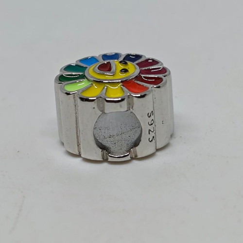 Rainbow Flower Sunshine Charm like new for bracelet with colorful enamel