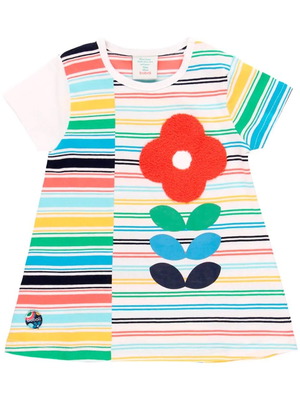 Striped Flower Leggings and Dress Set Boboli new, multicolor