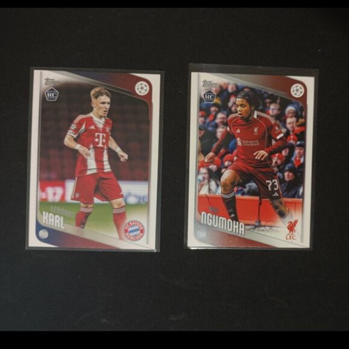 Topps RC Lennart Karl and Rio Ngumoha cards 2025/2026