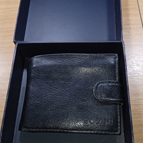 Leather wallet new, black