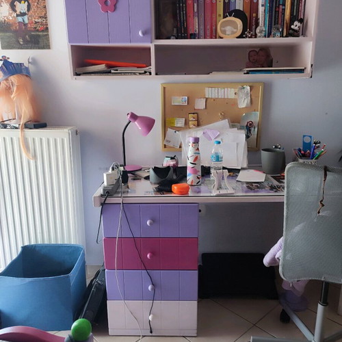 Girls bedroom furniture like new with 2x90 bed, nightstand, desk, drawers, shelves, wardrobe